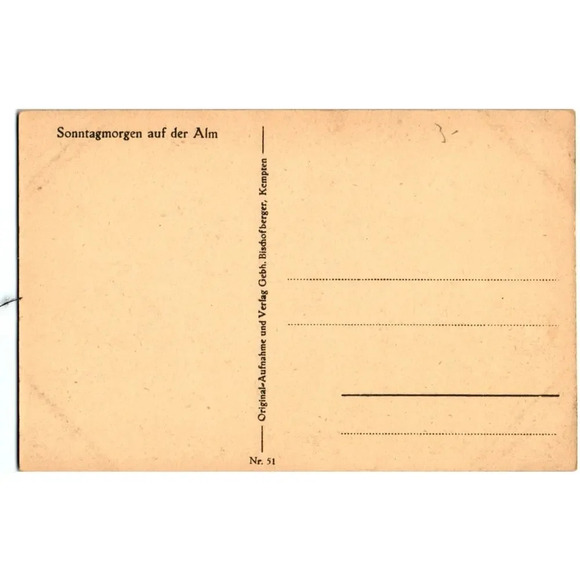 Sonntagmorgen Auf Der Alm Germany Postcard - Picture 2 of 2